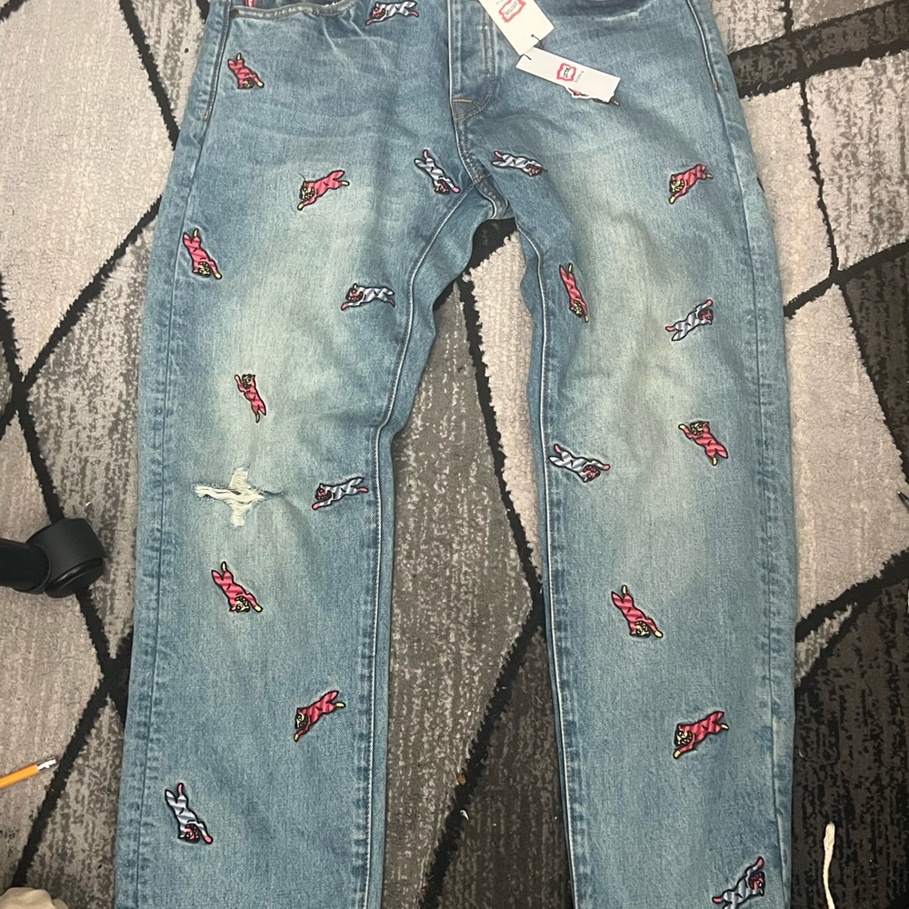 Stylish Blue ICECREAM jeans with embroidered logo BRAND NEW